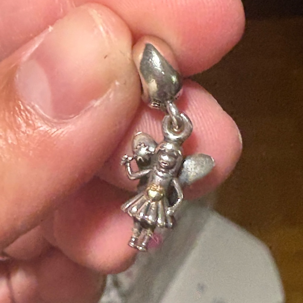 Pandora retired two tone fairy dangle charm